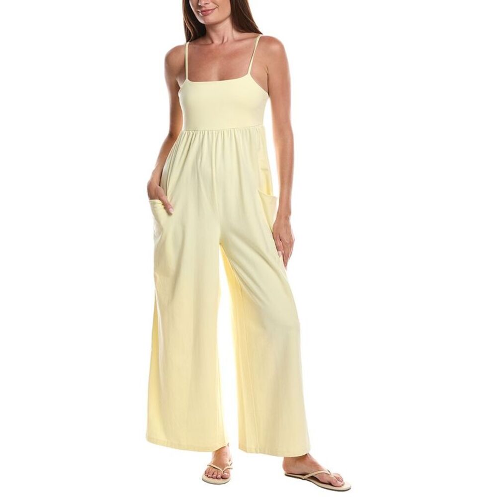 Knit Riot Womens  Wide Leg Jumpsuit, Yellow